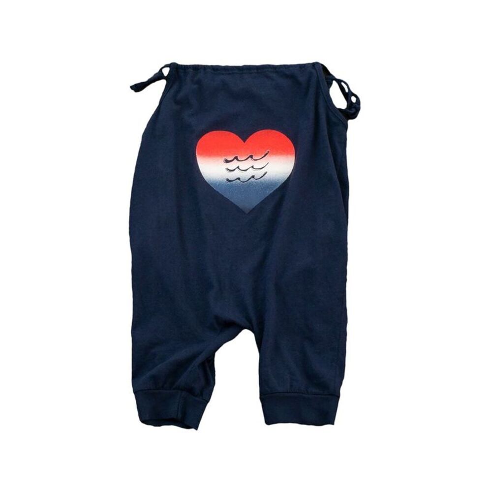 Sol Angeles Girls  Americana Corazon Romper, Blue